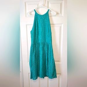 Teal Grecian knee length dress